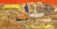 'Boats Of Lindisfarne' by Karen Broom