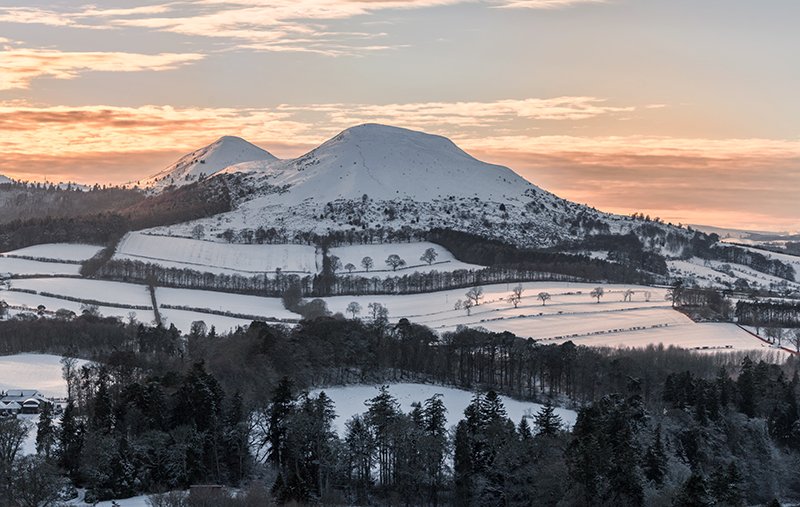 'Sun Setting Over The Eildon Hills' by Carol McKay